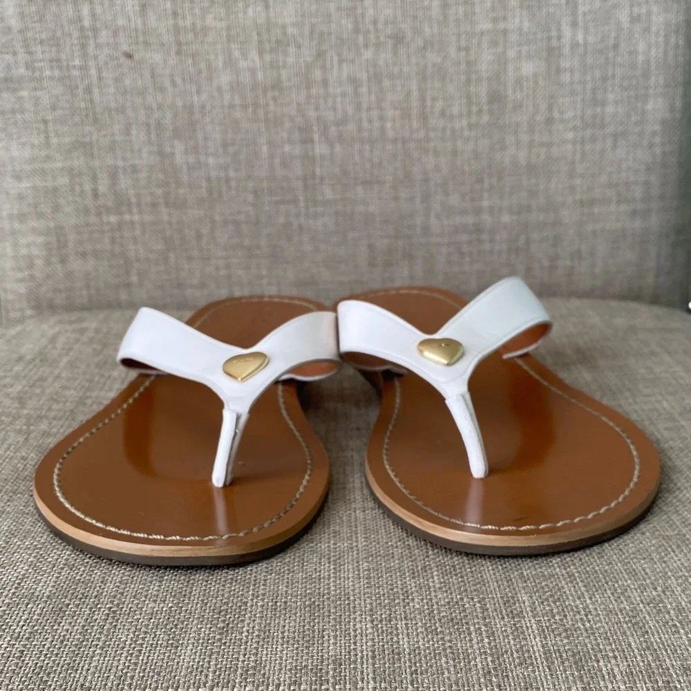 Coach Women's White and Brown Sandals - Picture 6 of 12